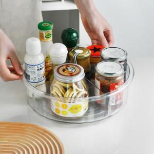 Quality 2 Dividers PET Plastic Lazy Susan Organizer Turntable Kitchen Organizer wholesale