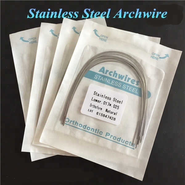 Orthodontic Materials NiTi Straight Wire 5M with Round Rectangular Archwires 0.018" Size