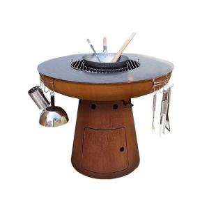 Quality Custom Camping Corten Steel BBQ Grill 600-1000mm Garden Fire Pit Bowl wholesale