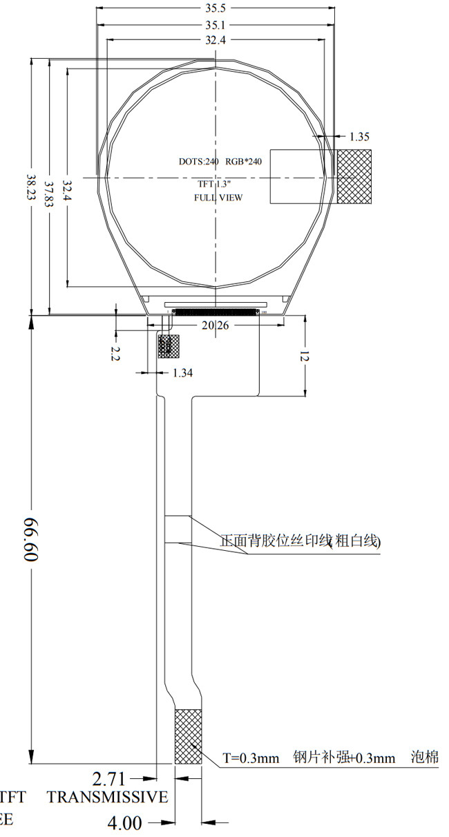 Circular IPS TFT LCD Touch Screen 1.3" Inch 240x240 ST7789V SPI Interface