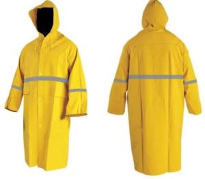 Quality Hooded Raincoat With Reflective Strips Yellow Reflective Raincoats Safety wholesale
