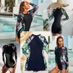 Black Elastic Function Sport One Piece Swimsuit Printing Colour
