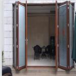 5mm Tempered Glass Commercial Aluminium Doors , Aluminum Frameless Folding