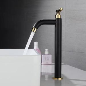 Quality SUS304 Stainless Steel Stylish Vessel Bathroom Single Cold Water Basin Taps In Matte Black wholesale