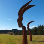 Heek Line Corten Steel Sculpture Two Faces Ribbon Imaginary