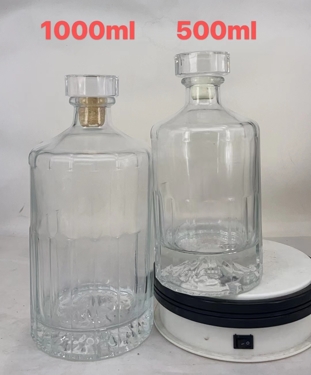 Clear Hot Stamping Glass Bottle for Whiskey Wine Juice 500ml 750ml Alcoholic Beverage