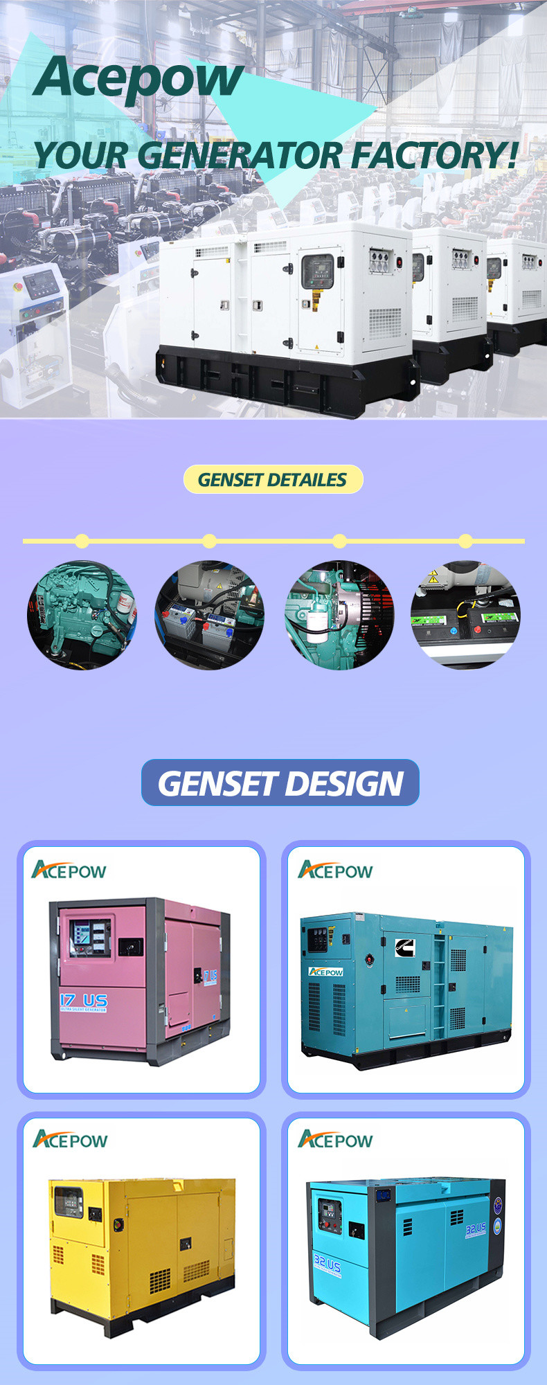 250KW 313KVA 20A Electric Start Diesel Generator