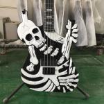 Factory George Lynch Skull Skeleton 4 Strings Electric Bass Guitar Basswood Body