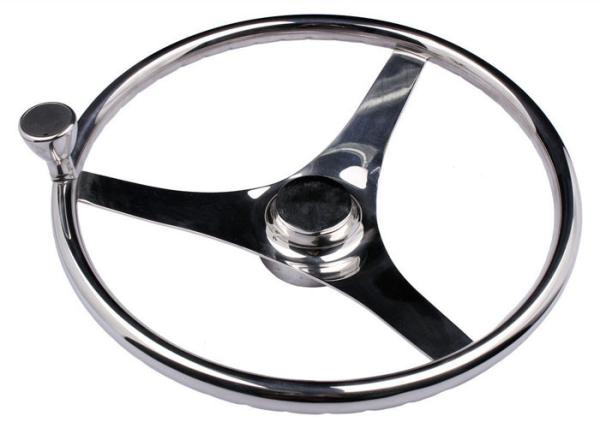 3/4" Tapered Shaft Bass Boat Steering Wheel , Nautical Steering Wheel 340mm