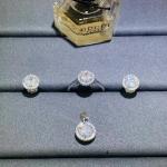 Wedding Anniversaries 925 Sterling Silver Rings Set 6.39G AAA Cubic Zriconia