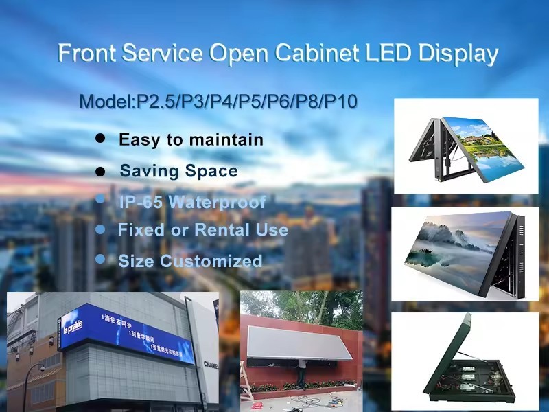 P2.6 Outdoor Front Open LED Cabinet Screen Advertising LED Display LED Wall