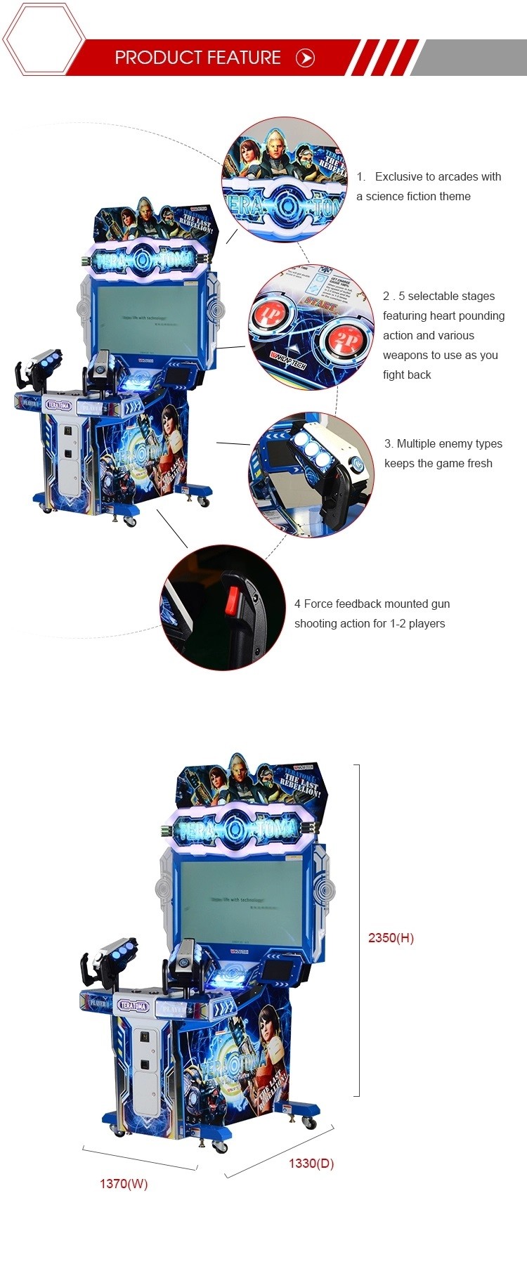 42" LCD Monitor Shooting Arcade Machine / Video Game Coin Machines