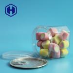 Bulk Square 430ml clear PET Can for Peanut Nuts Leak Proof