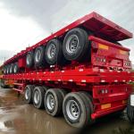 3 Axle 20ft Shipping Container Flatbed Semi Truck Flatbed Semi Trailer With