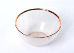 Round Golden Rim 33cm Embossed Crystal Glass Plates Transparent Homemade