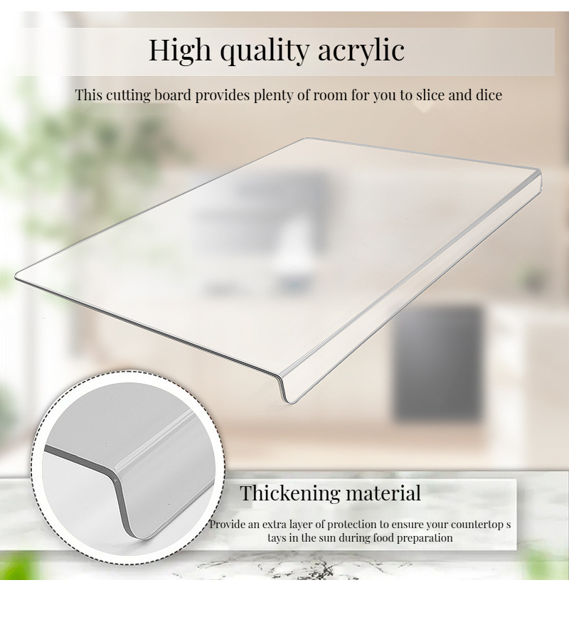 Durable Kitchen Tools Custom Logo Acrylic Chopping Block for Safe and Flexible Cutting