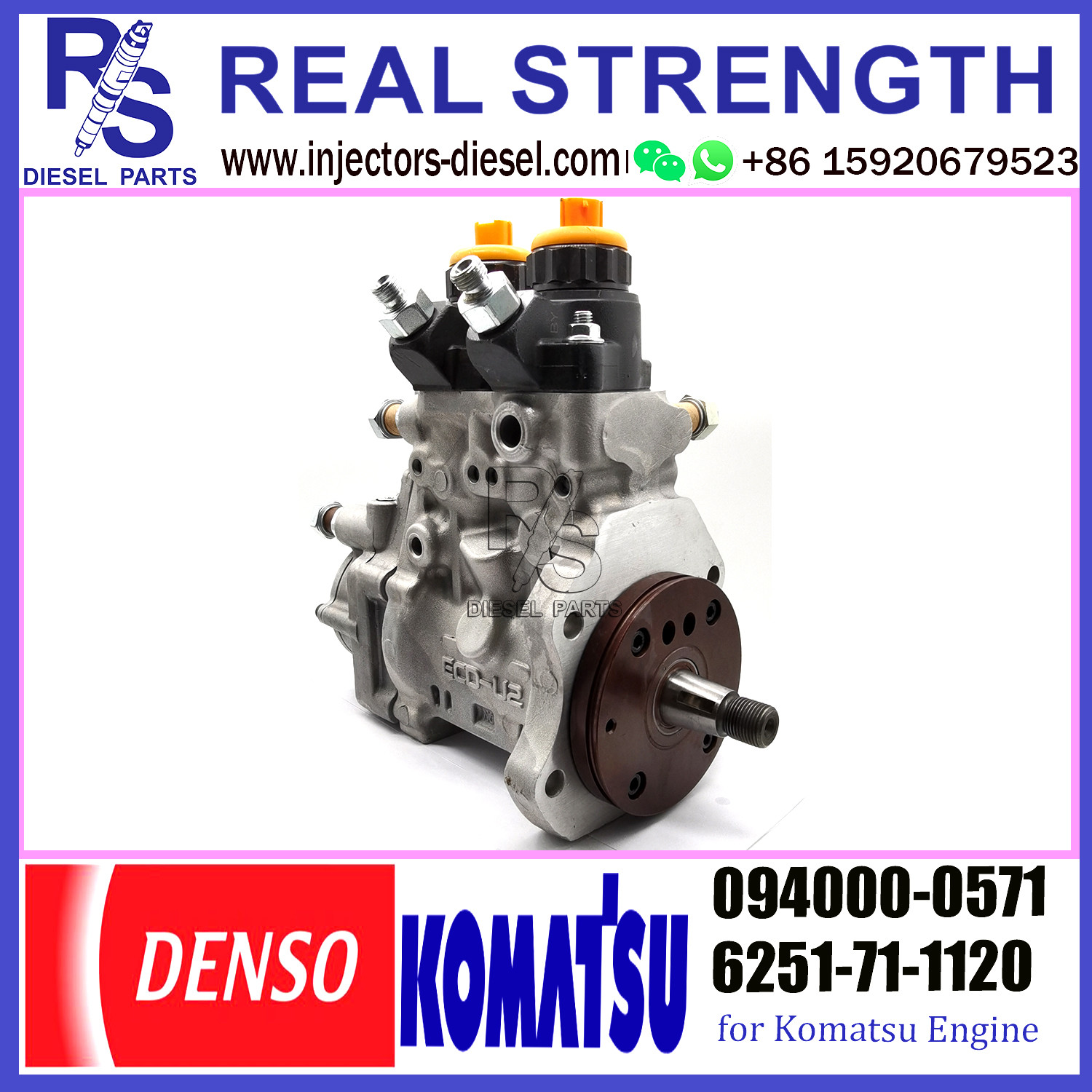 DENSO fuel pump 6251-71-1123 094000-0571 for Komatsu SA6D125 Engine PC450-8 PC400-8 094000-0571 6251-71-1120