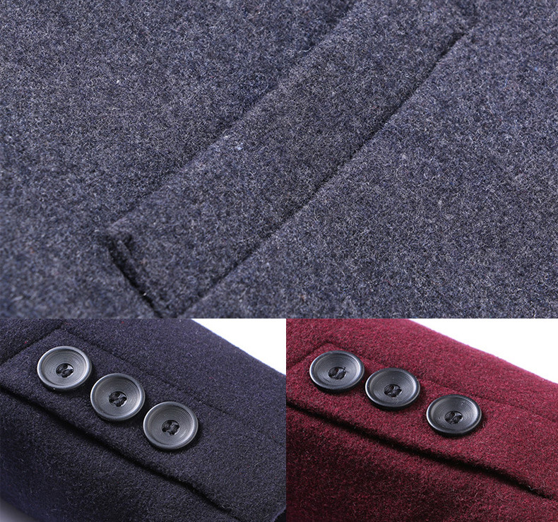 Large Lapel Medium Long Cashmere Classic Utility Male Turn-down Collar Slim Fit Overcoat Trench Fox Jacket Man Coat