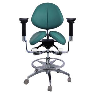 Quality Ergonomic Split Saddle Seat Dentist Stool Luxury Micro Fiber Leather Dental Swivel Saddle Chair wholesale