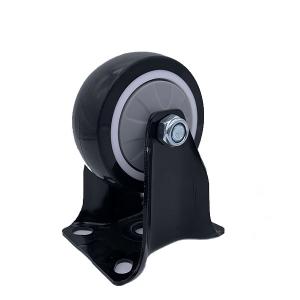 Quality 8'' Black Polyurethane Wheel Rigid Fixd Heavy Duty Caster wholesale