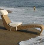 All Weather Dark Brown Rattan Sun Lounger For Home Balcony
