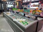 Supermarket Refrigeration Equipment Frozen Food Glass Door Chest Island Fridge
