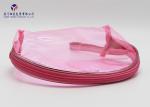 Semicircular Shape Soft PVC Bags Transparent Clear Pink Color Size 17X5.8X13cm