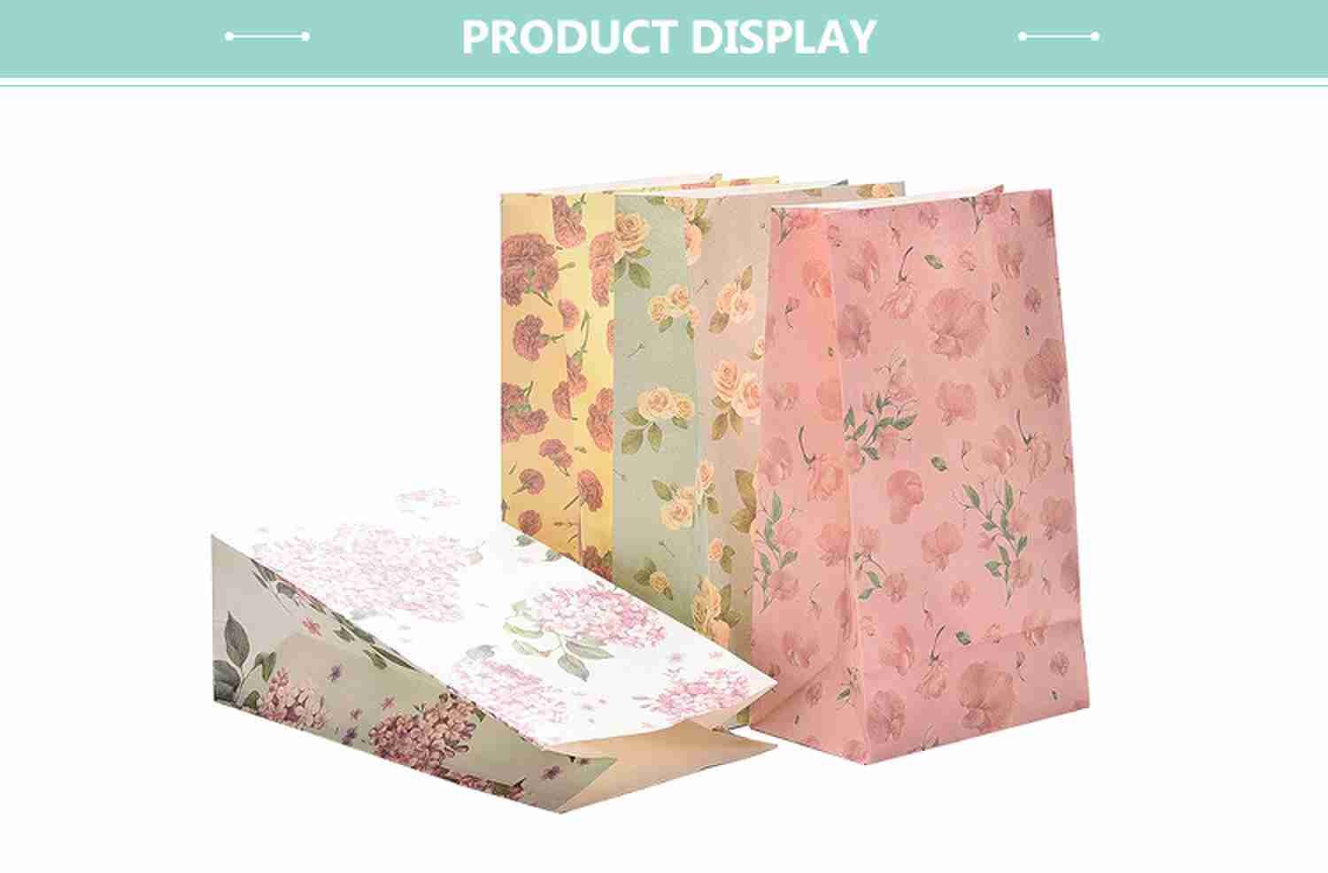 OEM 3 Lb Flower Printing Gift Sweet Paper Bread Bags For Party Favour Wedding