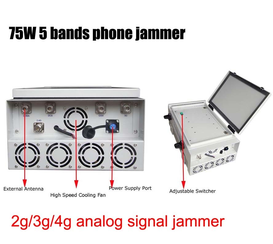 High Power Jail Prison Cell Phone Jammers , 75W Cell Phone And Wifi Blocker 5 Channels