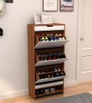 Three Layer MDF Shoe Wooden Cabinet With Shaker Door