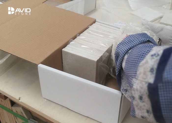 High Gloss Carrara Marble Stone Tile For Decorative Internal Wall Customized