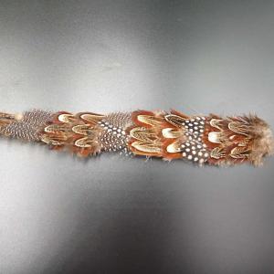 Quality Party Decoration Guinea Fowl Feather Trim 1 Yard/Meter Length Dyed Material wholesale