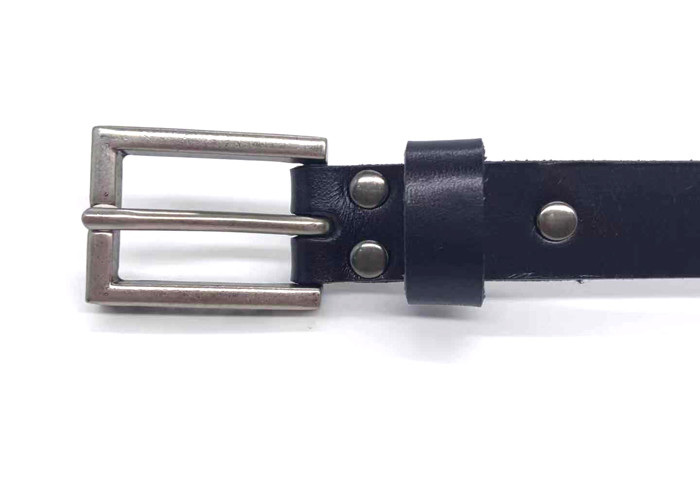 BRACHI Womens Genuine Leather Belt With Square Metal Buckle 22mm Width