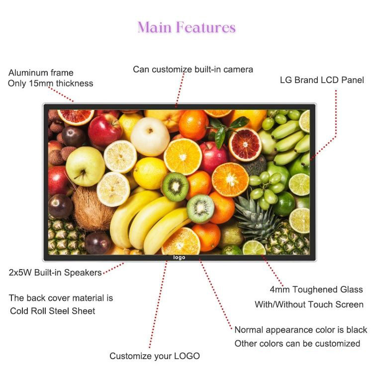 HD Intelligent Android Wall Mounted Digital Signage Advertising 1920 X 1080