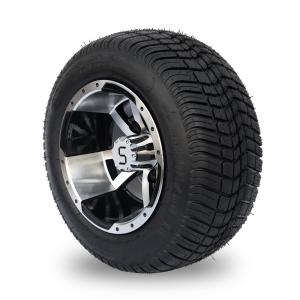 Quality Golf Cart 10'' Rims And 205/50-10 DOT Street Tire Combo - Machined/Glossy Black wholesale