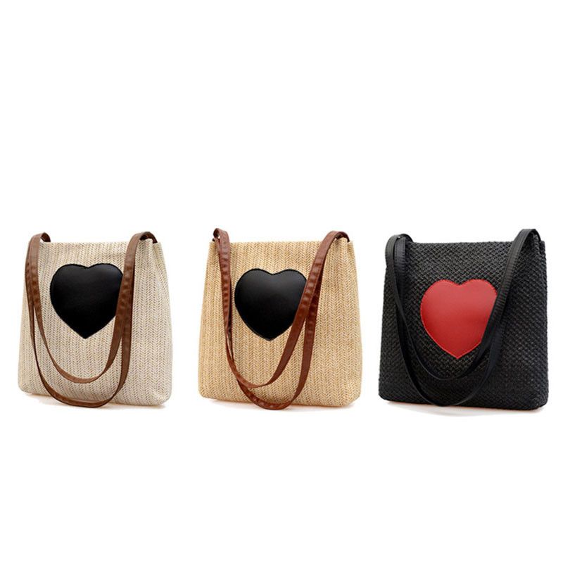 Female Portable Straw Woven Bag Beach Large Capacity Ins Single Shoulder Bucket