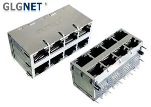 Quality 2.5G Ethernet 2x4 Stacked RJ45 Connectors , 25.78mm Height 8 Port Rj45 Connector wholesale