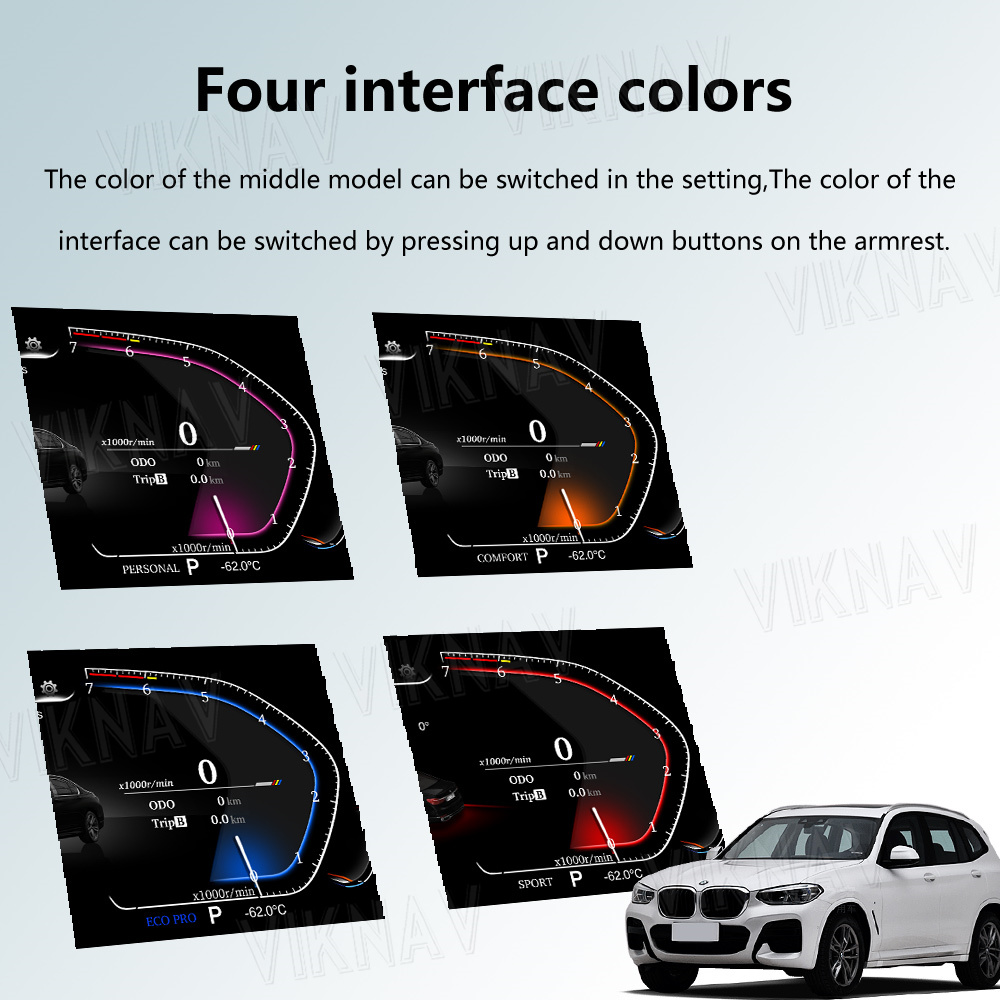 Viknav IPS Screen For BMW 7 Series E65 E66 (2001-2008) 12.3 inch Upgrade Smart Cluster Digital Dashboard Speedometer
