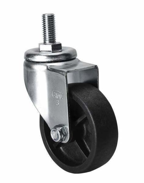 Black 4" 70kg Threaded Swivel Po Caster 3634-03 Caster Application with 2.5mm