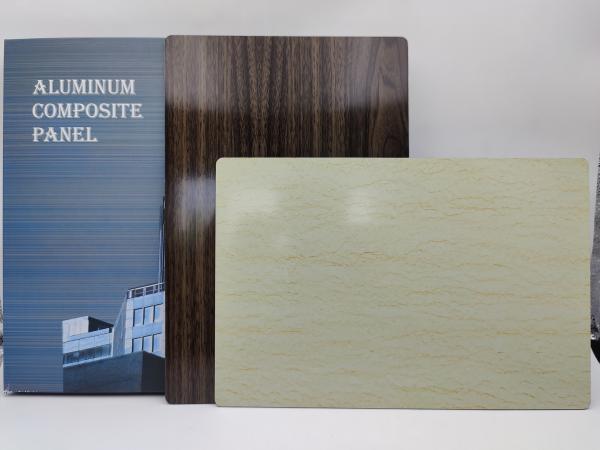 Exterior ACP Sheet 2.0mm Thickness PVC Film Coated Wood Grain Style For Column
