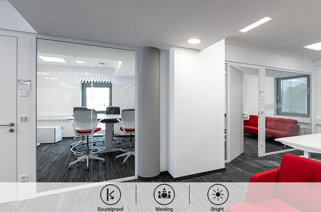 Modular glass wall partition customized manufacturer for indoor demountable wall