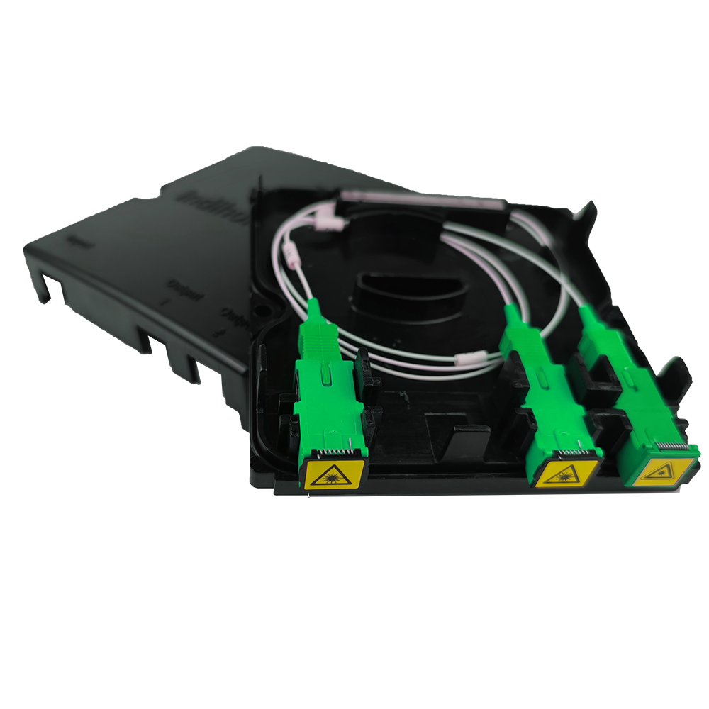 FTTH 2 Cores SC APC Plastic Fiber Optic Splitter Faceplate Socket Panel with 3 Time