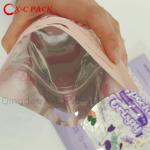 Recyclable plastic pet food packaging aluminized stand stand bag can be resealed