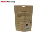 Kraft Paper Stand Up Biodegradable Recycling Bags With Zipper / Hole Handle