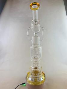Quality 16 Inches Straight Heavy Glass Water Pipes 7mm Thickness wholesale