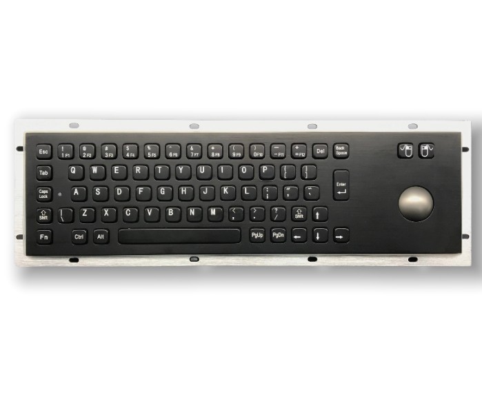 KIOSK IP65/IK07 Stainless Steel Industrial Keyboard With Trackball Waterproof Dustproof Explosionproof Rear Panel Mounted -40℃