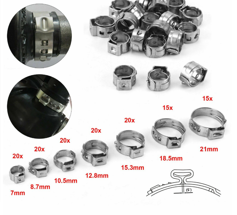 ZINC Finish JIS Standard 5.8-23.5mm Thin Thickness Clip Single Ear Pex Pipe One Ear Hose Cinch Clamp for Hardware Bolts Clamp Type Food Beverage