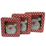 Custom Square Cookie Tins Holiday Metal Tin Container with PVC Clear Window