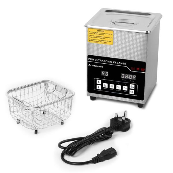 SUS 304 Ultrasonic Cleaner 60W Power 2L Tank Volume Drain Valve 20-80℃