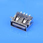 USB 2.0 Socket Stainless Steel SMT USB Connector 10mm Black White Blue Housing